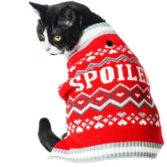 COPY - Vibrant Life PET SWEATER Size: M "SPOILED" Red,Gray,White - Picture 5 of 6
